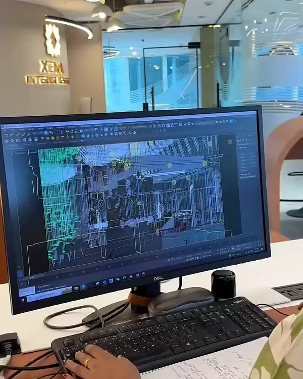 A designer working on a CAD drawing at the Xena studio